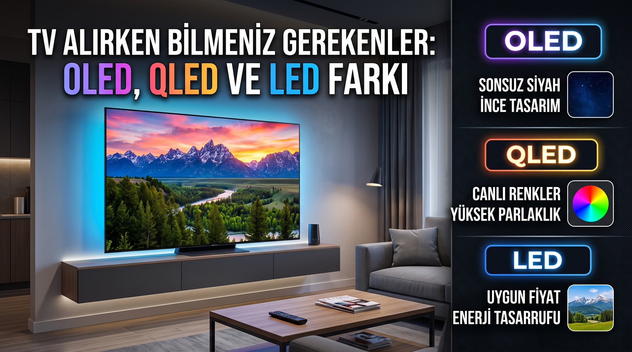 TV Alırken Bilmeniz Gerekenler: OLED, QLED ve LED Farkı